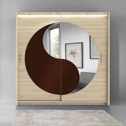 Northampton Sliding Door Mirror 203cm Wardrobe - Oak Sonoma