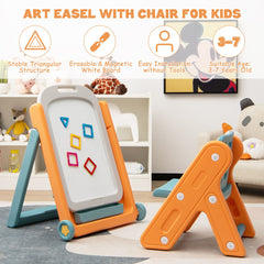 Kid Easel Table and Chair Set Portable Folding Art Easel Toddler