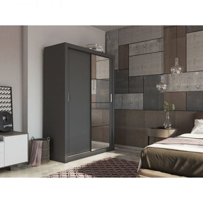Tourville 2 Door Sliding Wardrobe 150cm - White, Black, Oak,Grey