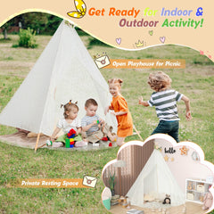 Lace Teepee Tent with Colorful String Lights