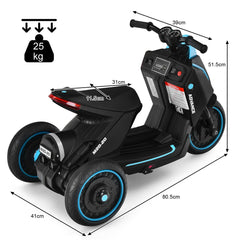 3 Wheels Kids Electric Motorbike with Music-Black