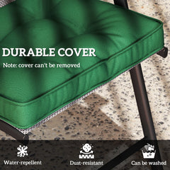 Outsunny Set of 4 42 x 42cm Outdoor Seat Cushions - Green