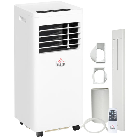 HOMCOM 7000 BTU Air Conditioning Unit, 3-in-1 Portable Air Conditioner, Dehumidifier, Cooling Fan with 2 Speeds, 24H Timer, Remote Control, Digital Display, Window Venting Kit, 26m√Ç¬≤
