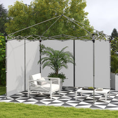 Outsunny Set of Two 3 x 3(m) Replacement Zipped Gazebo Walls - Grey