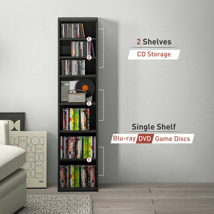 HOMCOM 260 Narrow CD Storage Unit - Black