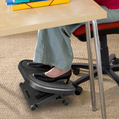 HOMCOM 0-30√Ç¬∞ Three-Height Under-Desk Support Footrest - Black