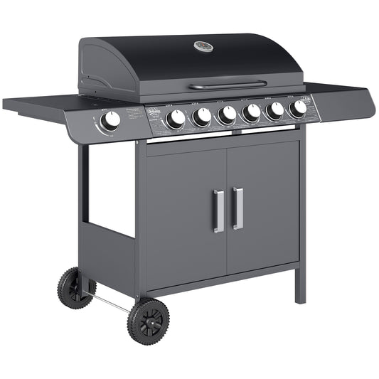 Outsunny Seven-Burner Gas BBQ Grill - Grey