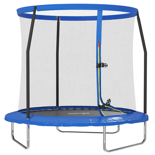 SPORTNOW 8ft Trampoline with Safety Enclosure Net, Steel Frame Outdoor Trampoline, with Edge, Safety Cover