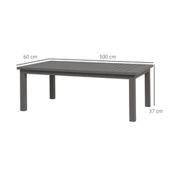 Outsunny 100cm x 60cm Aluminium Outdoor Coffee Table - Brown