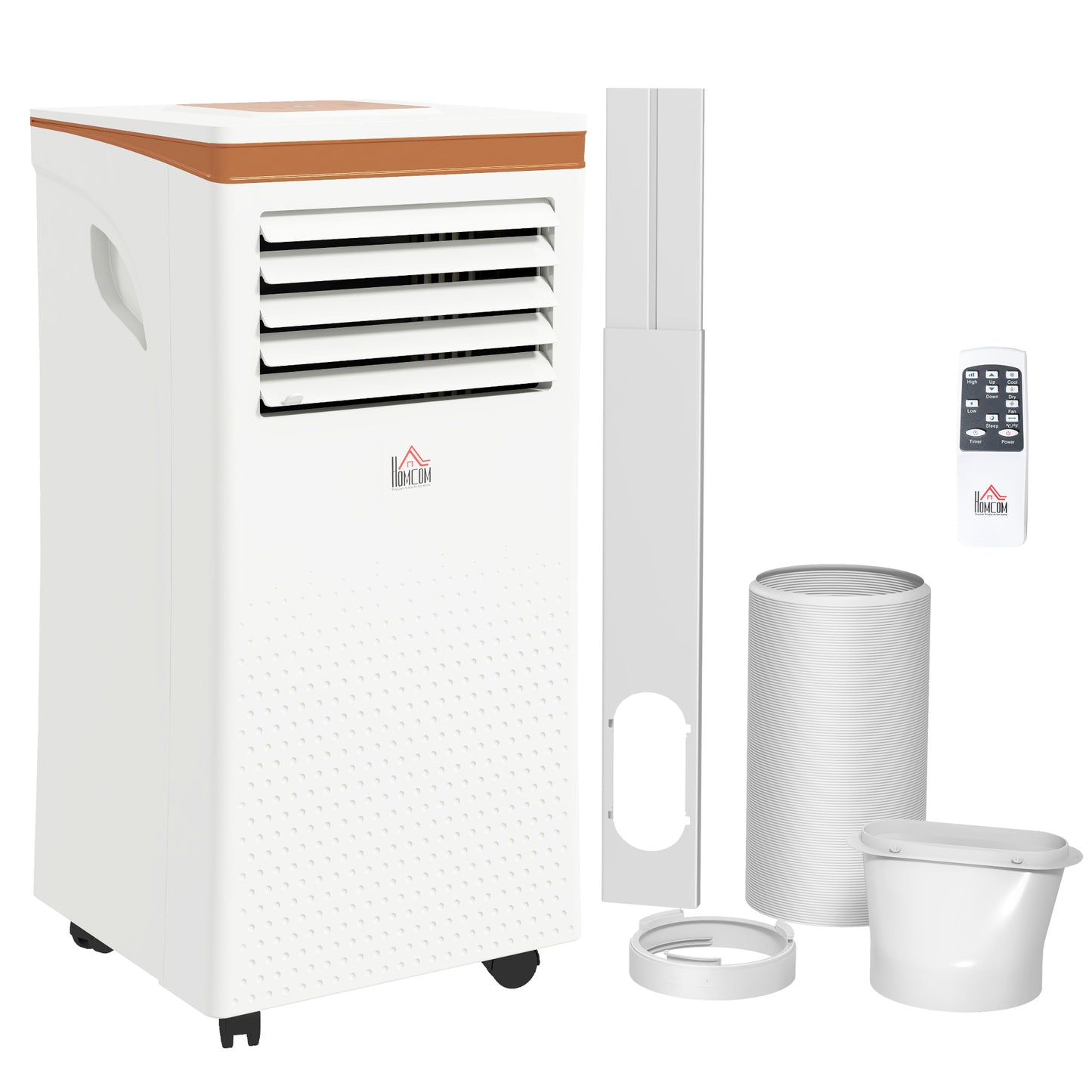 HOMCOM 9000 BTU Air Conditioning Unit, 3-in-1 Portable Air Conditioner, Dehumidifier, Cooling Fan with Remote, LED Display, 2 Speeds, 24H Timer, Window Venting Kit, 28m√Ç¬≤
