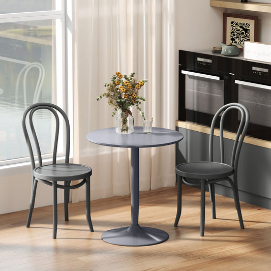 HOMCOM 75H x 70cm Two-Person Minimalistic Dining Table - Grey