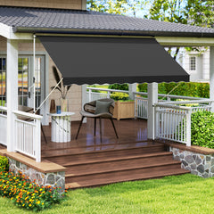 Outsunny 3x1.5m Adjustable Outdoor Aluminium Frame Awning Black