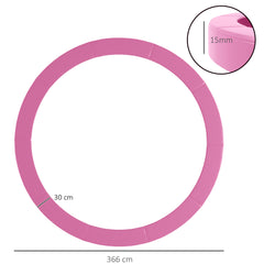 غطاء زنبركي للترامبولين من SPORTNOW بطول 12 قدمًا، وسادة ترامبولين بلاستيكية بديلة مع حبل مرن، مقاومة للماء والأشعة فوق البنفسجية ومقاومة للتمزق، ملحقات ترامبولين لجميع الأحوال الجوية، وردي