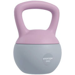 SPORTNOW Soft Kettlebell, 8kg Kettle Bell with Non-Slip Handle for Home Gym Weight Lifting and Strength Training, Purple and Grey