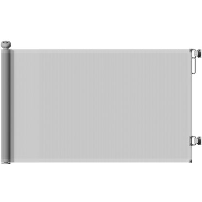 PawHut Retractable Stair Gate Extends Up to 140 cm Wide, Dog Gate for Doorways, Stairways, Hallways, Grey