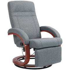 HOMCOM 135√Ç¬∞ Manual Reclining Swivel Chair, with Footrest - Grey