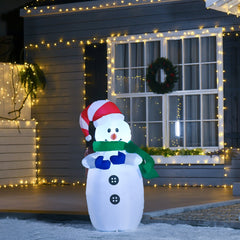 HOMCOM 4ft Inflatable Standing Christmas Decoration Large Waterproof Snowman with LED and Inflator