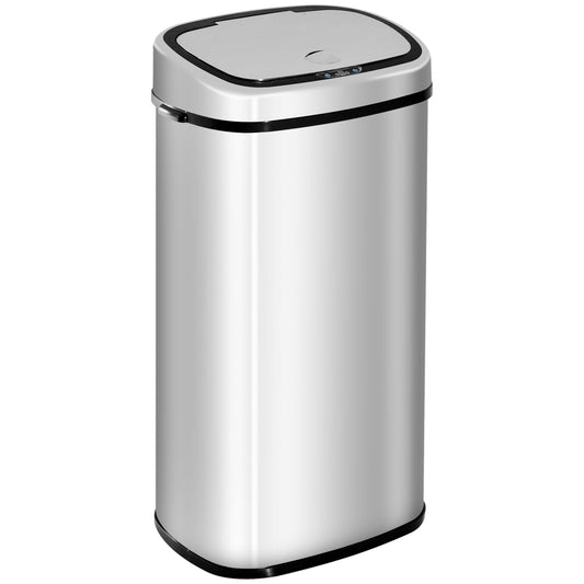 HOMCOM 68L Sensor Dustbin Stainless Steel Automatic Kitchen Waste Bin Silver