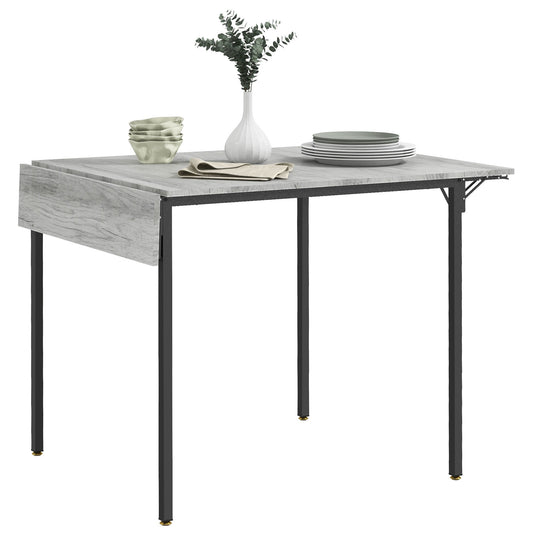 HOMCOM Four-Person Drop Leaf Dining Table - Grey