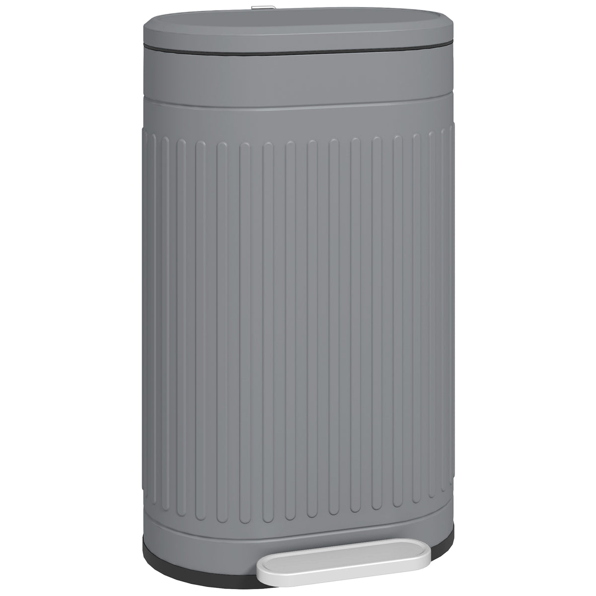 HOMCOM 30L Metal Kitchen Bin, with Soft-Close Lid - Grey