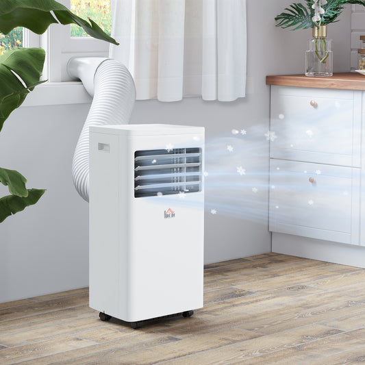 HOMCOM 7000 BTU Air Conditioning Unit, 3-in-1 Portable Air Conditioner, Dehumidifier, Cooling Fan with 2 Speeds, 24H Timer, Remote Control, Digital Display, Window Venting Kit, 26m√Ç¬≤