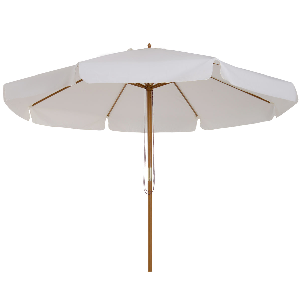 Outsunny 3.3m Elegant Wooden Parasol - Cream