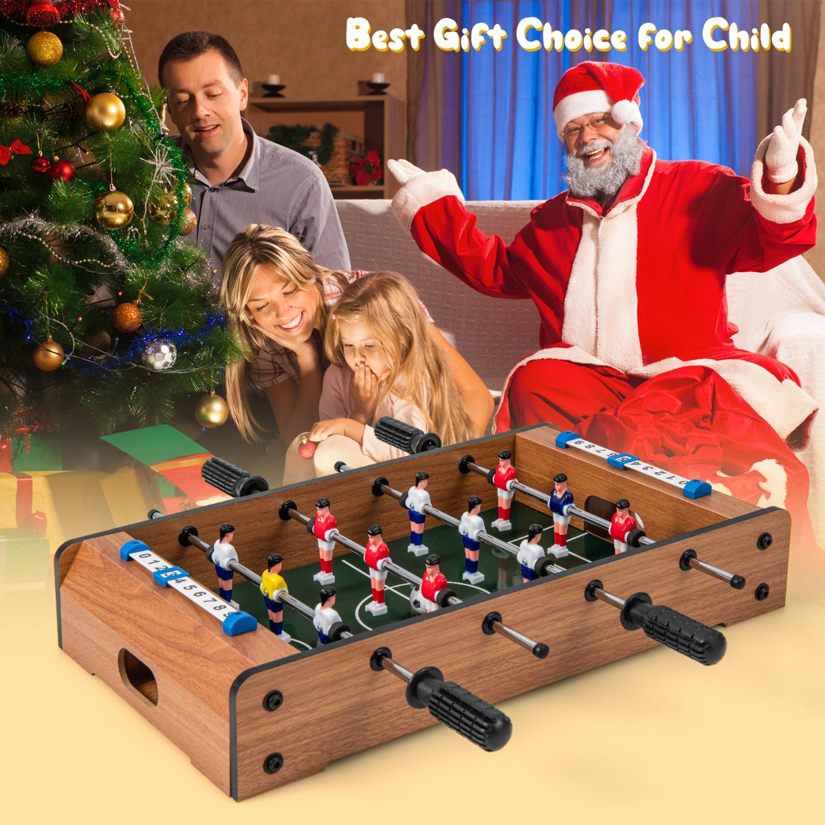 Mini Football Table for Double Player-Brown