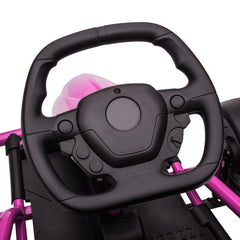 HOMCOM 24V Electric Go Kart for Kids, Drift Ride-On Racing Go Kart with 2 Speeds, for Boys Girls Aged 8-12 Years Old, Pink