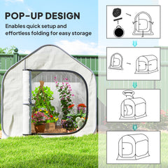 Outsunny 150 x 148cm Pop-Up Greenhouse - White