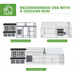 PawHut Wooden Chicken Coop with Nesting Box, Slide-Out Tray, Perches, for 4-6 Chickens, 100 x 86 x 100cm