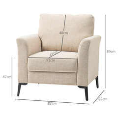 HOMCOM Linen-Look Armchair - Beige