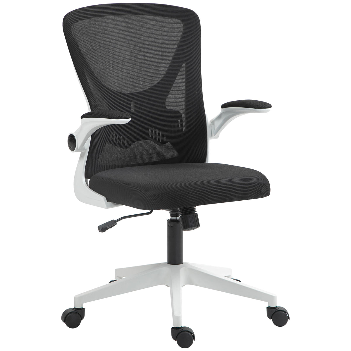 Vinsetto Mesh Back Office Chair, with Flip-Up Arms - Black and White