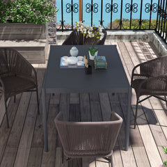 Outsunny Six-Seater Outdoor Table with Slatted Aluminium Top and Steel Legs