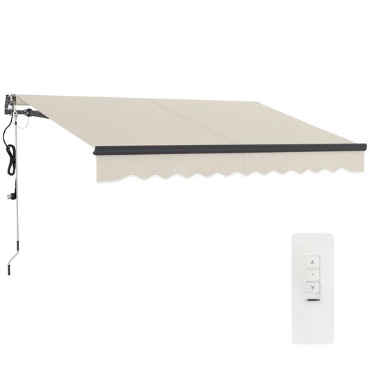 Outsunny 2.5 x 3m Electric/Manual Awning, with Remote - Beige