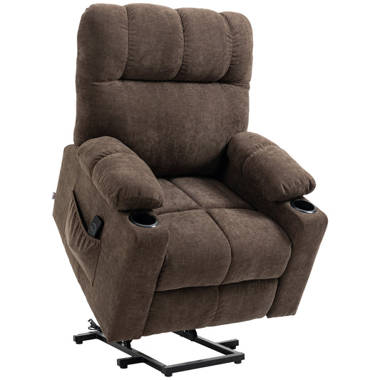 HOMCOM Electric Riser and Recliner Chair for Elderly, Power Lift Recliner Chair with Remote Control, Dark Brown