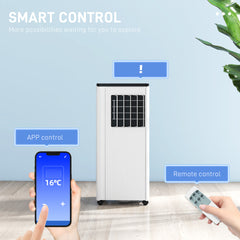 HOMCOM 9,000 BTU App-Controlled Mobile Air Conditioner, 20m√Ç¬≤ Radius - White