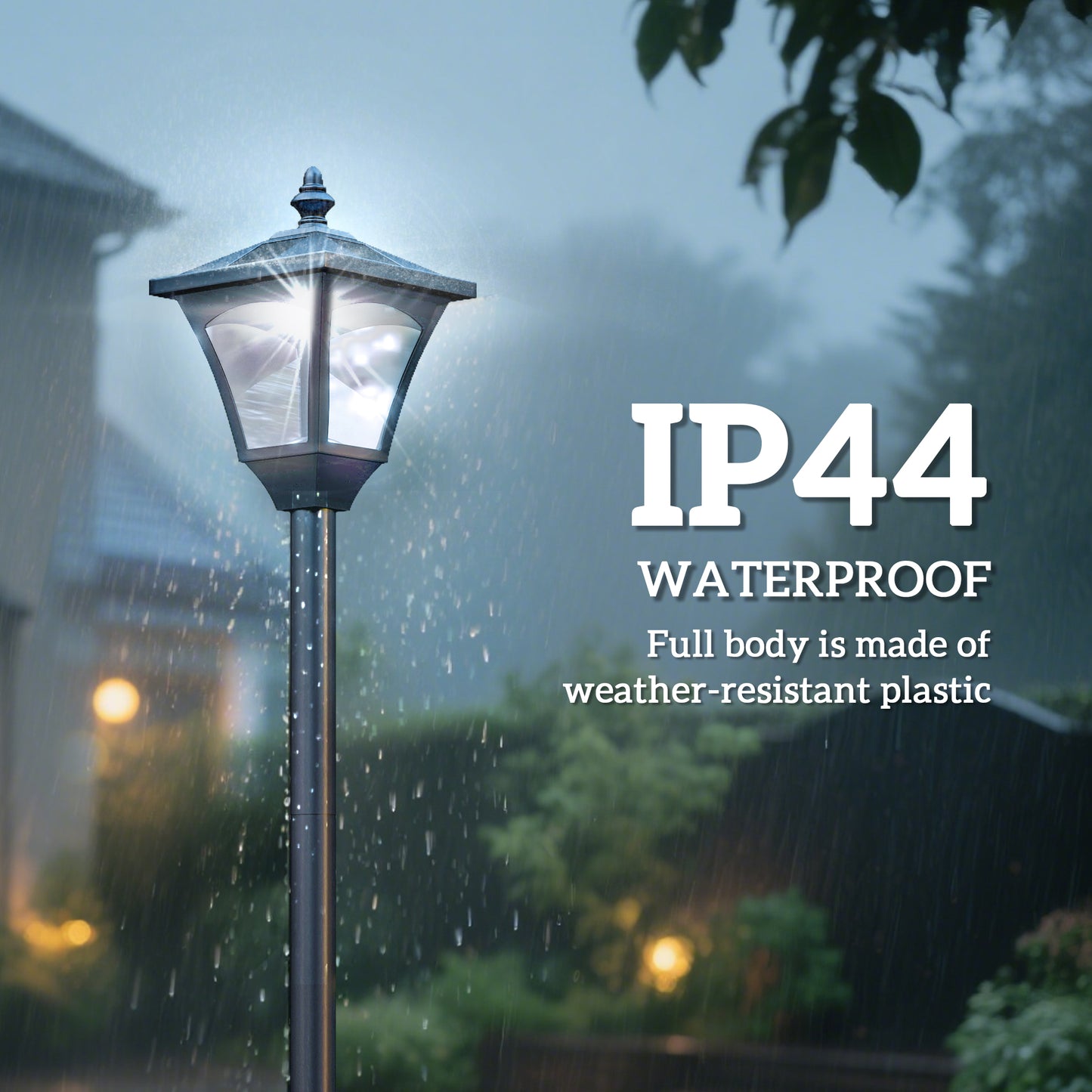 Outsunny Outdoor Garden Solar Post Lamp Photosensitive LED Lantern Bollard Pathway 1.2M Tall √¢‚Ç¨‚Äú Black