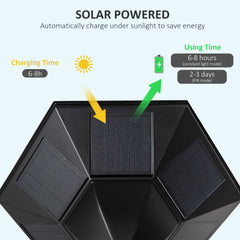 عمود إضاءة للحديقة بطول 1.9 متر من Outsunny، مصباح LED خارجي يعمل بالطاقة الشمسية IP44 مع لمبة زخرفية، إطار من الألومنيوم للفناء والممر والممشى، أسود