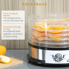 HOMCOM 40-70√¢‚Äû∆í Five-Tray Food Dehydrator