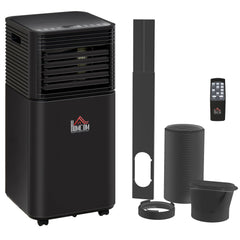 HOMCOM 7000 BTU 4-In-1 Portable Air Conditioner Unit Cooling Dehumidifying Ventilating for Room up to 15m√Ç¬≤, with Fan, Remote, 24H Timer, Window Mount Kit, R290, A Energy Efficiency