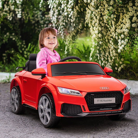 HOMCOM Kids Licensed Audi TT Ride-On Car 12V Battery w/ Remote Suspension Headlights and MP3 Player 3km/h Red