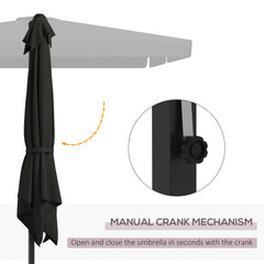 Outsunny 3m Cantilever Parasol, with Four-Position Canopy - Grey