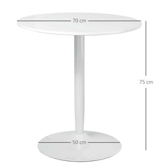 HOMCOM 75H x 70cm Two-Person Minimalistic Dining Table - White