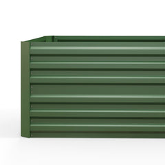 Outsunny Raised Beds for Garden, Galvanised Steel Outdoor Planters with Multi-reinforced Rods, 180 x 90 x 59 cm, Green