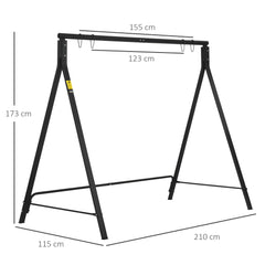 Outsunny Steel Frame Multi-Swing Seat Frame - Black