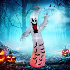 Outsunny 11.8ft Scary Inflatable Ghost Halloween Decoration, with Accessories