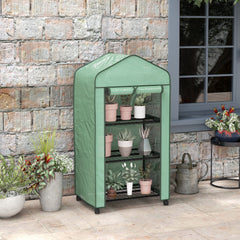 Outsunny Three-Tier Mini Greenhouse - Green