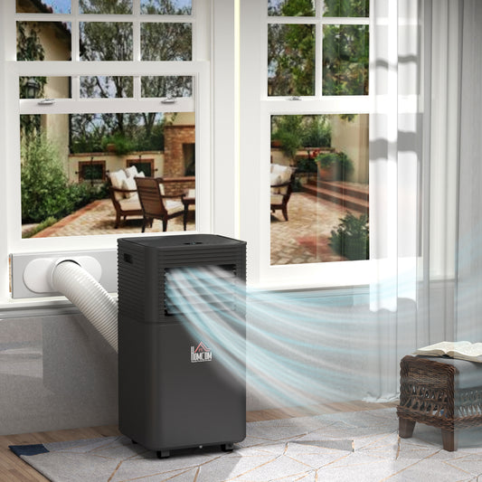 HOMCOM 7000 BTU 4-In-1 Portable Air Conditioner Unit Cooling Dehumidifying Ventilating for Room up to 26m√Ç¬≤, with Fan, Remote, 24H Timer, Window Mount Kit, R290, A Energy Efficiency