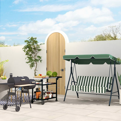 Outsunny Multi-Feature BBQ Grill Table, with Stainless Steel Top - Black