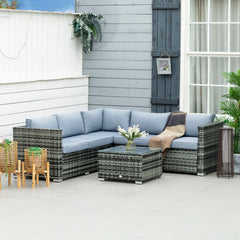 Outsunny Four-Piece Rattan Sofa Set - Grey